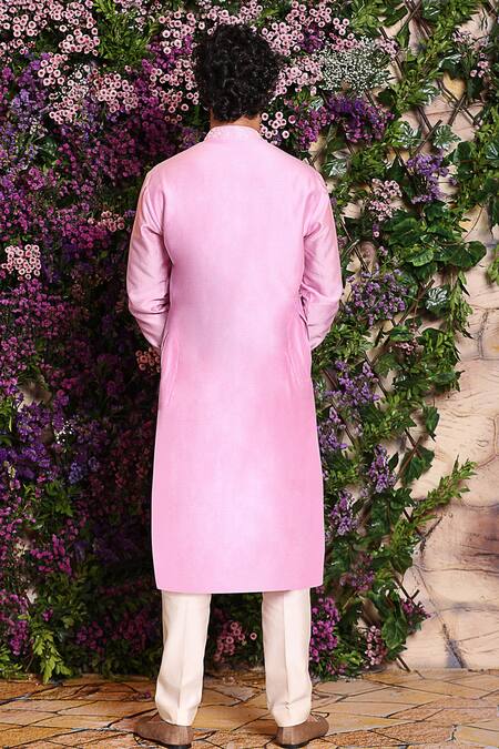 Shop_Julie By Julie Shah_Purple Chanderi Kurta_at_Aza_Fashions