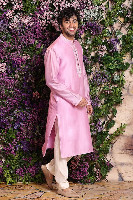 Julie By Julie Shah_Purple Chanderi Kurta_Online_at_Aza_Fashions