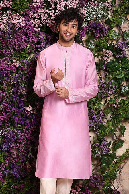 Buy_Julie By Julie Shah_Purple Chanderi Kurta_Online_at_Aza_Fashions