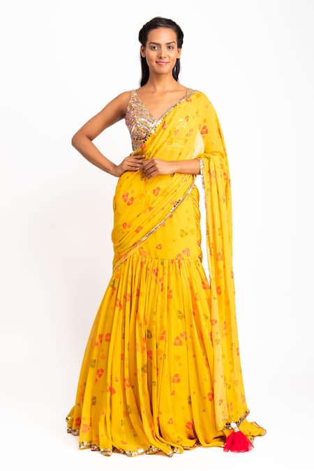 Festive Finesse: Yellow Color Embroidered Lehenga Choli for Parties – Saree  Ghor Charlotte