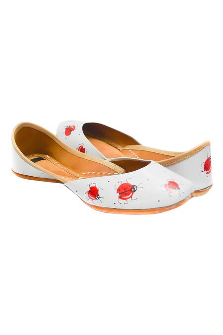 Shop Haelli Grey Hand Paint Juttis at Aza Fashions Shop_Haelli_Grey Hand Paint Juttis_at_Aza_Fashions