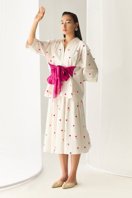 Twinkle Hanspal Polka Sequins Shirt & Skirt Set 
