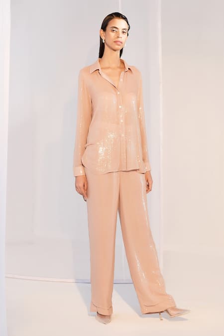 Twinkle Hanspal Sequin Work Shirt & Pant Set 