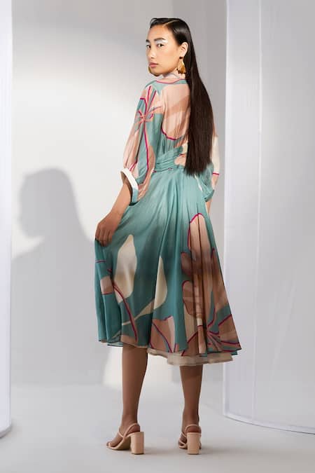 Twinkle Hanspal Chanderi Floral Print Dress 