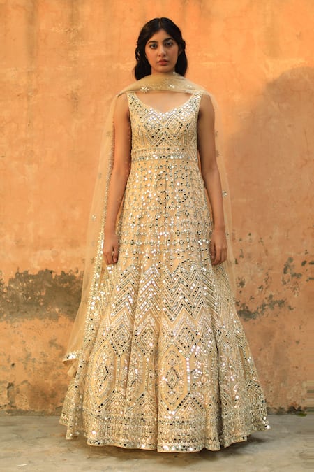 Angad Singh Embroidered Anarkali with Dupatta 