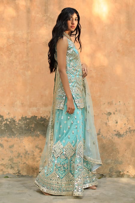 Angad Singh Embroidered Kurta Palazzo Set 