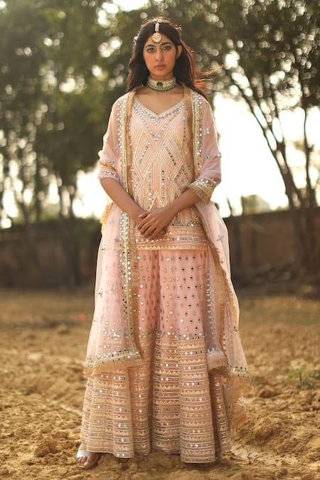 Angad Singh Embroidered Kurta Palazzo Set 