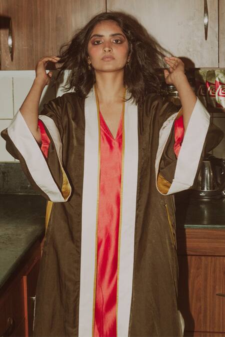 Buy_Til_Brown Cotton Silk Satin Overlay_Online_at_Aza_Fashions