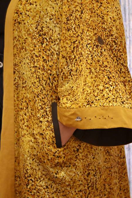 Shop Til Yellow Cotton Silk Satin Freckle Pattern Print Overlay Online at Aza Fashions Shop_Til_Yellow Cotton Silk Satin Freckle Pattern Print Overlay_Online_at_Aza_Fashions