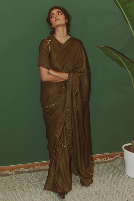 TIL Cotton Silk Satin Saree With Blouse 