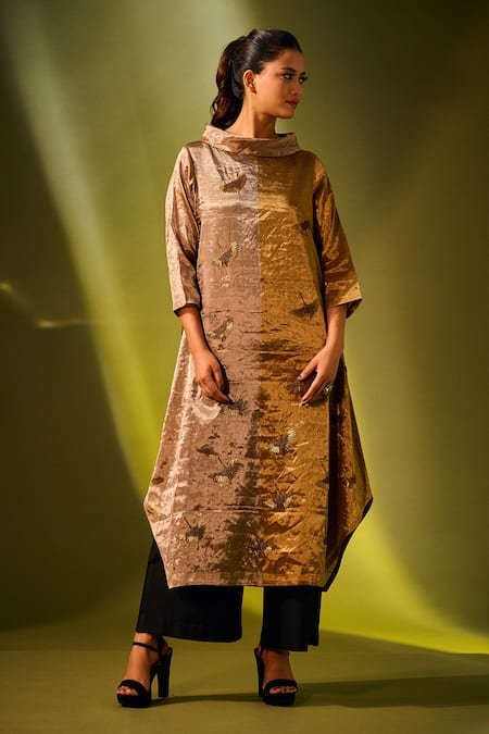 Taika By Poonam Bhagat Floral Embroidered Tunic & Pant Set 