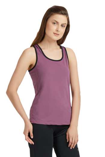Tuna London - {Tuna Active}_Purple Round Neck Tank Top _Online_at_Aza_Fashions