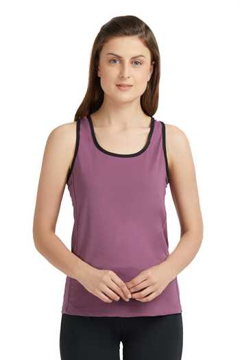 Buy_Tuna London - {Tuna Active}_Purple Round Neck Tank Top _Online_at_Aza_Fashions
