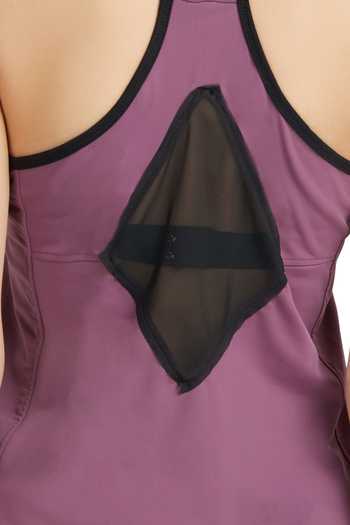 Tuna London - {Tuna Active}_Purple Round Neck Tank Top _at_Aza_Fashions