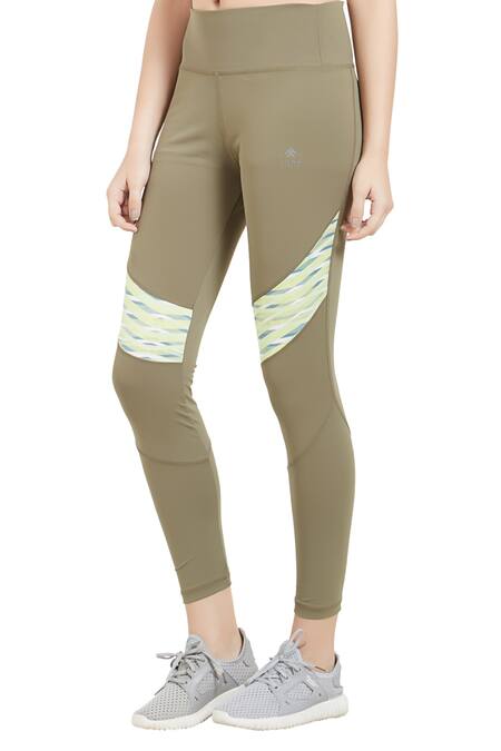 Tuna London - {Tuna Active}_Green Printed Leggings _Online_at_Aza_Fashions