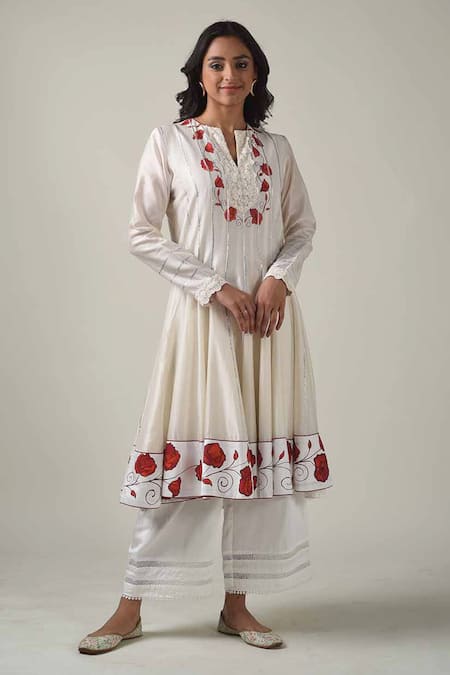 Tanu Malhotra Chanderi Silk Anarkali Set 