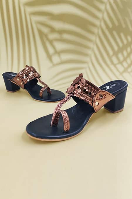 The Madras Trunk Cutwork Kolhapuri Block Heels 