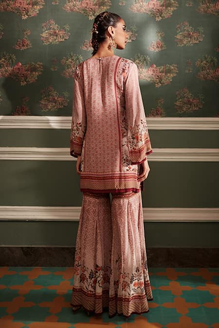 Kalista Asmaa Floral Pattern Kurta Gharara Set 