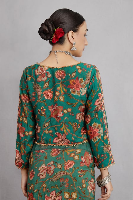 Buy Torani Green Saree Handwoven Chanderi And Silk Organza Sheesham Chandani Online at Aza Fashions Buy_Torani_Green Saree Handwoven Chanderi And Silk Organza Sheesham Chandani _Online_at_Aza_Fashions