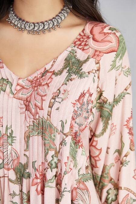 Buy_Torani_Pink Farshi Pant 100% Cotton And Pure Organza, Gulbahari Nazam & Set_Online_at_Aza_Fashions