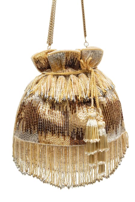 SG Collection by Sonia Gulrajani Torro Velvet Embroidered Potli Bag 