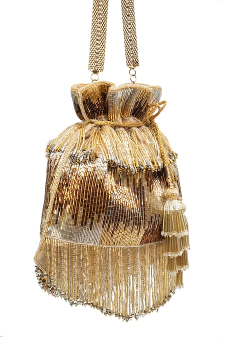 SG Collection By Sonia Gulrajani Torro Velvet Embroidered Potli Bag 