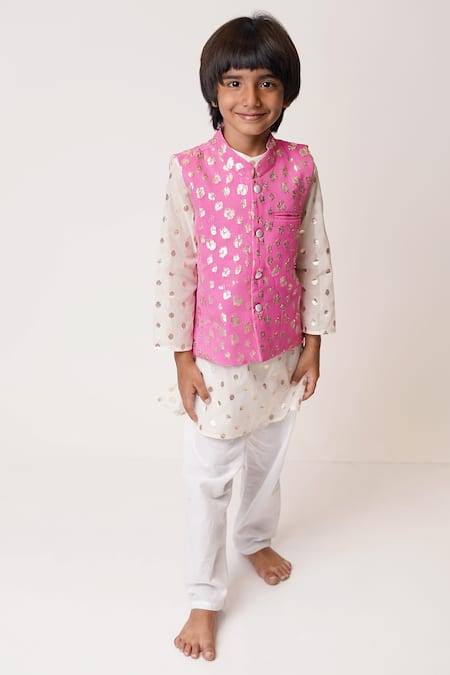 Tiny Pants Woven Bundi Kurta Set 