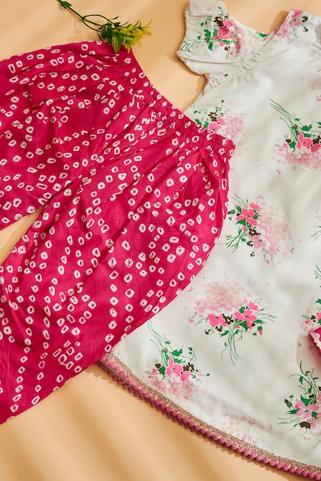 Shop The Plum Bum White Cotton Floral Print Kurta Set at Aza Fashions Shop_The Plum Bum_White Cotton Floral Print Kurta Set _at_Aza_Fashions