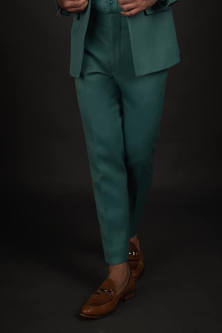 FAIWAD Women's Elegant High Waist Pants with Belt Straight Leg Work Office Suit  Trousers (Medium, Green) - Walmart.com