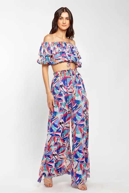 Mandira Wirk Resort Geometric Print Top & Pant Set 