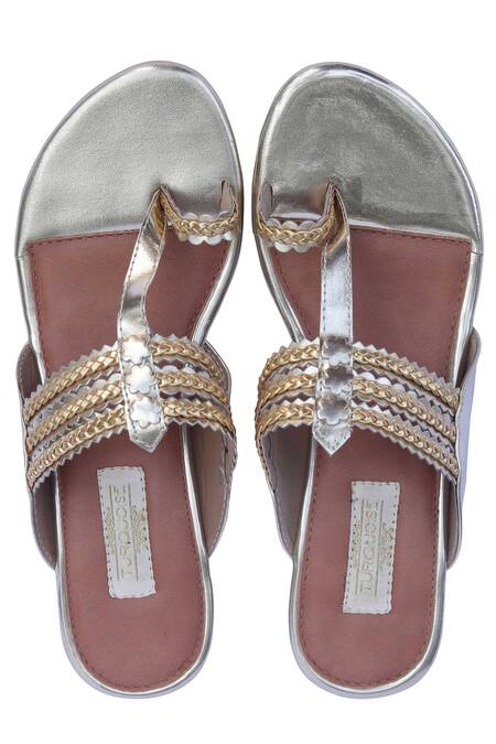 Turquoise Gold Embroidered Kolhapuri Block Heels 2