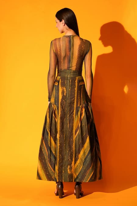 Nikita Mhaisalkar Stripe Print High Waist Skirt 