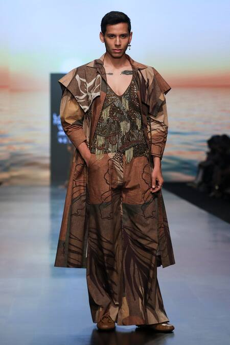 Nikita Mhaisalkar Brown Tulle African Baroque T-shirt 