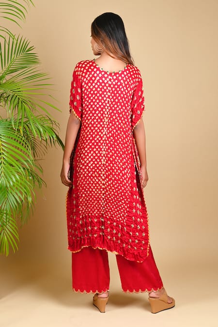 Dyelogue Gajji Silk Bandhani Kurta 