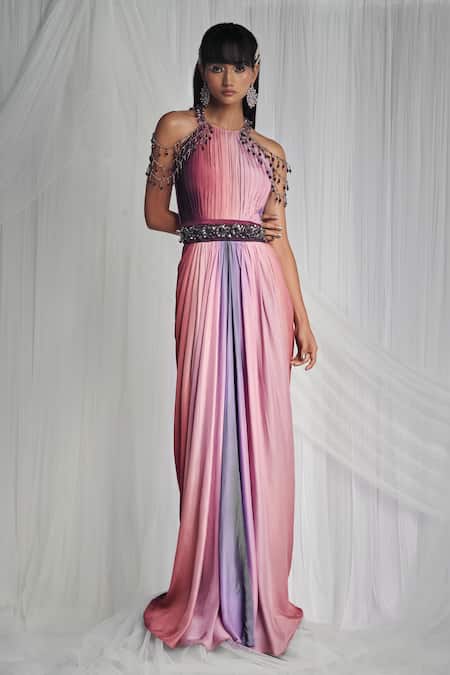 MALA AND KINNARY Pleated Gown 