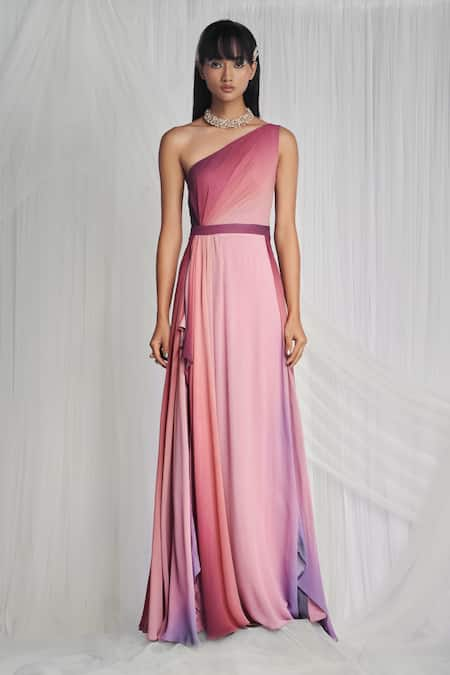 Mala and Kinnary Draped One Shoulder Gown 