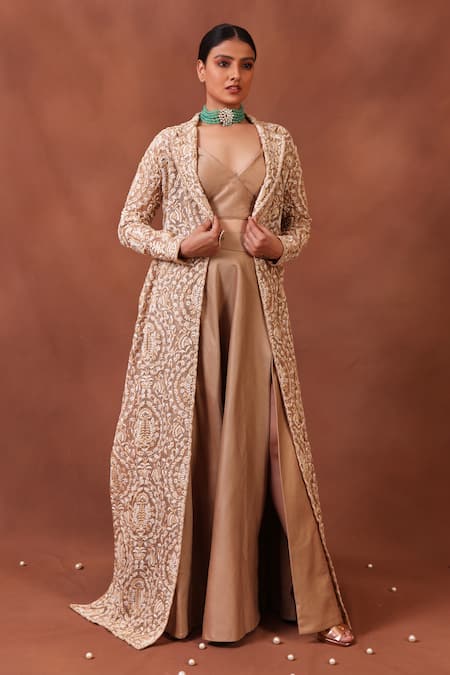Designer Long Jacket Lehenga Choli at best price in Kolkata by Meghna H  Fashion Studio | ID: 6371176633