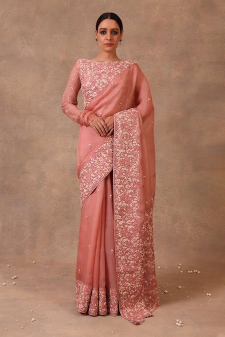 Trisvaraa Silk Organza Saree Set 