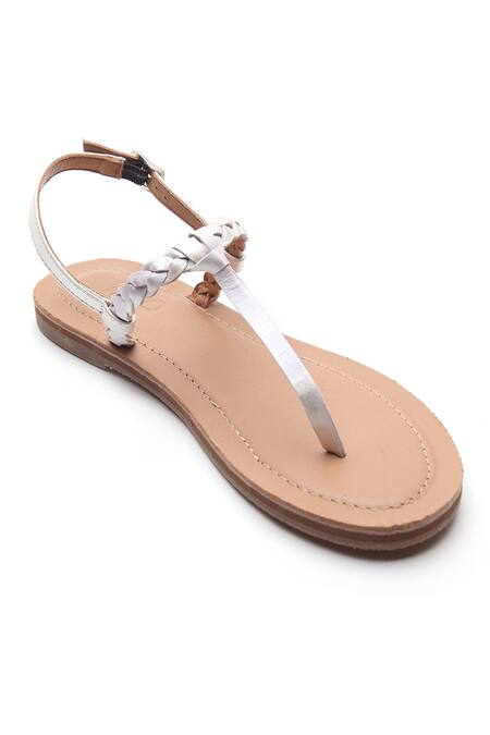 Silver ankle strap sandals hot sale