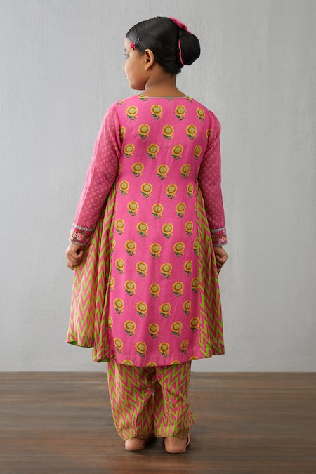 Shop Torani Pink Cotton, Silk, Kota Doria, Chanderi Tassels Rang Kashish Kurta Set at Aza Fashions Shop_Torani_Pink Cotton, Silk, Kota Doria, Chanderi Tassels Rang Kashish Kurta Set _at_Aza_Fashions