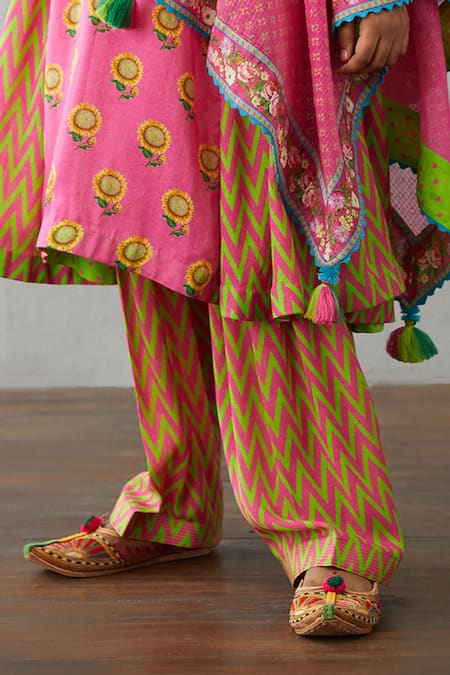 Torani Pink Cotton, Silk, Kota Doria, Chanderi Tassels Rang Kashish Kurta Set Online at Aza Fashions Torani_Pink Cotton, Silk, Kota Doria, Chanderi Tassels Rang Kashish Kurta Set _Online_at_Aza_Fashions