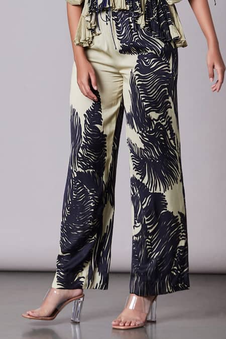 Olive Print Trousers - Selling Fast at Pantaloons.com