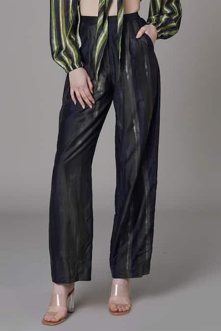 ZARA Black Trousers Side Stripe Pants Black White SIZE XS #5787K | eBay