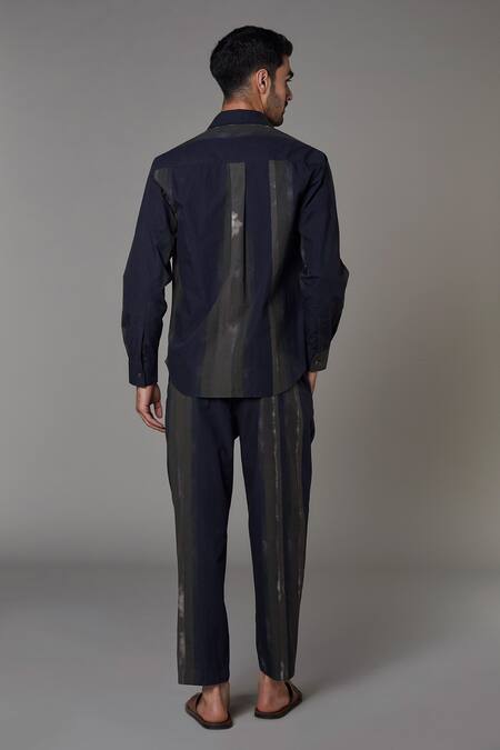 Shop Saaksha & Kinni Black Poplin Stripes Trousers at Aza Fashions Shop_Saaksha & Kinni_Black Poplin Stripes Trousers_at_Aza_Fashions