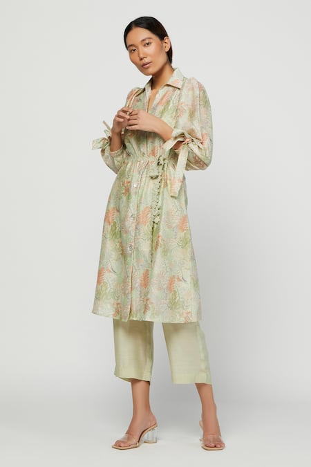 Meadow  Silk Chanderi Terra Tunic & Pant Set 