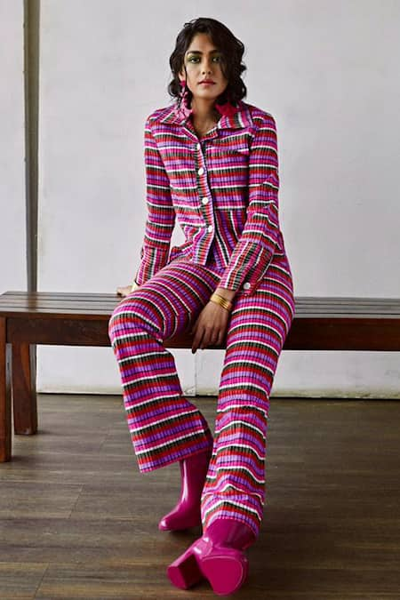 Joskai Studio Striped Pant Set 