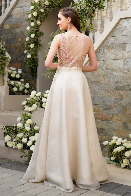 Tamaraa By Tahani Duchess Satin Gown 