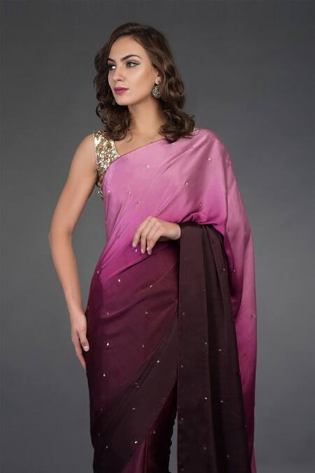 Buy_Talking Threads_Purple Pure Satin Silk Saree_Online_at_Aza_Fashions