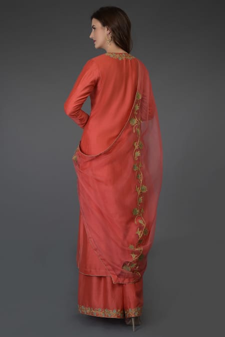 Talking Threads Chanderi Embroidered Kurta Set 