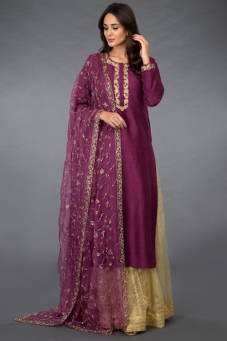 Talking Threads Embroidered Kurta Palazzo Set 